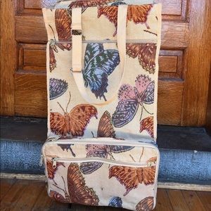 Vintage Butterfly Roller Bag